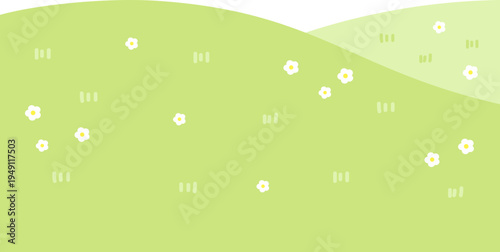 Green Grass Field Landscape Background Vector Illustration