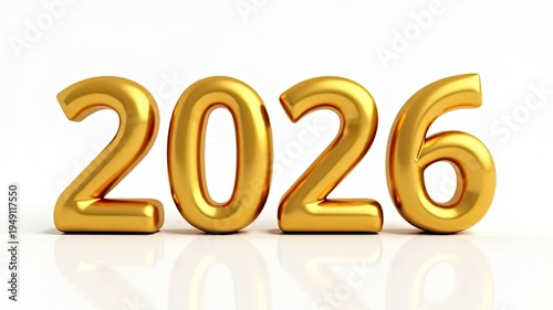 gold numbers 2026 on a white background