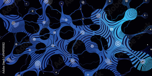 Abstract blue glowing neural network structure visualization showcasing complex interconnected pathways and digital processing nodes in dark space