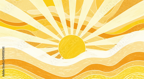 Vibrant illustration of a sunny day.