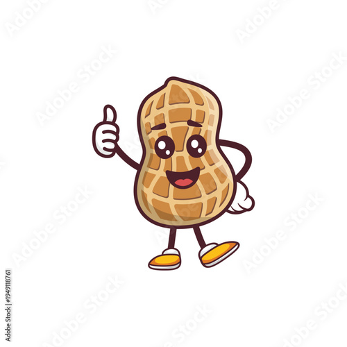 happy peanut cartoon character top