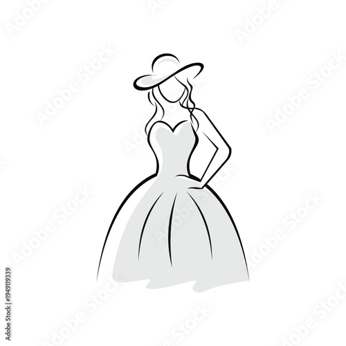 boutique logo fashion illustration female body