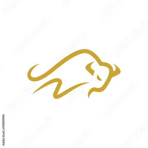 buffalo cow ox bull head logo design