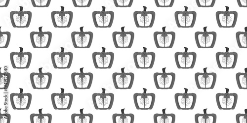 bell pepper seamless pattern. paprika seamless pattern. monochrome style bell pepper vector illustration. bell pepper seamless pattern background 