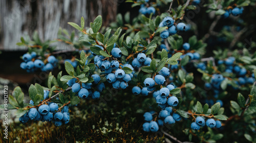 Abundant Blueberry Bush A CloseUp of Natures Bounty.