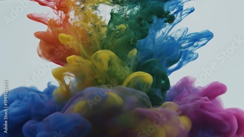 Vibrant Abstract Colors Unleashed: Mesmerizing Dance of Pigments in Liquid Suspension