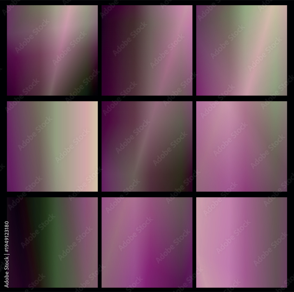 Fototapeta premium Subtle gradients of lavender and lilac shimmer against a crisp black grid, creating a calm and elegant backdrop suitable for beauty, wellness, and modern digital design projects.