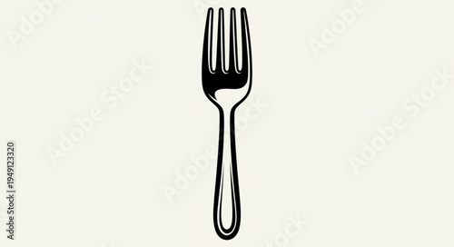 Elegant Silver Fork Isolated on White Background.