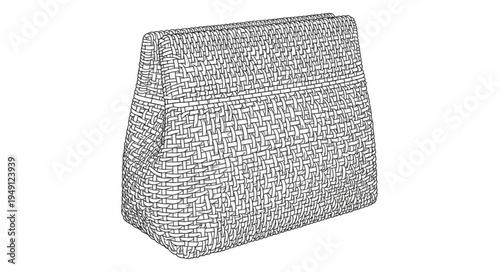 Abstract geometric pattern on a rectangular prism, creating a textured surface.