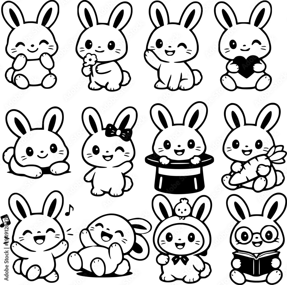 Obraz premium set of cartonn rabbits
