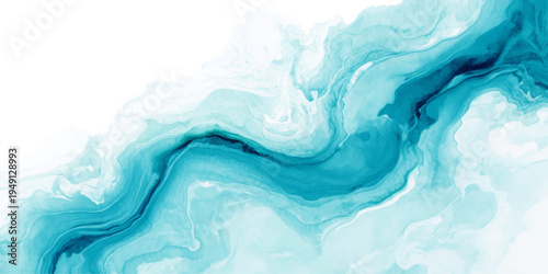 Abstract teal water flow and artistic design and liquid motion and fluid color and dynamic shapes and graphic patterns and dreamy aesthetics and visual texture and aqua element 