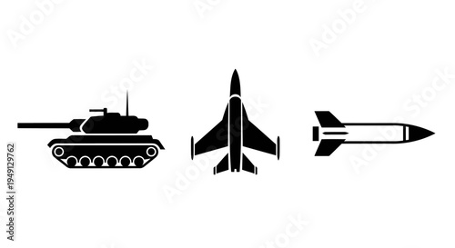 Military Vehicles and Weaponry Icons