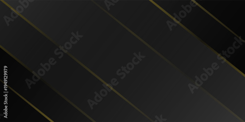 Black Business Paper with Gold Lines. 3D Abstract Polygonal Shiny Cover. Golden Silver Triangular Design. Crystal Luxury Gold Card. Royal Premium Geo Banner. New Year Christmas Squares Frame.