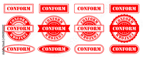 SET STAMP TEXT CONFORM ILLUSTRATION