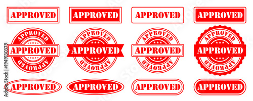 SET STAMP TEXT APPROVED ILLUSTRATION