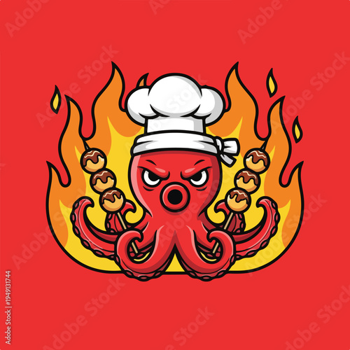 vector illustration of a burning fire