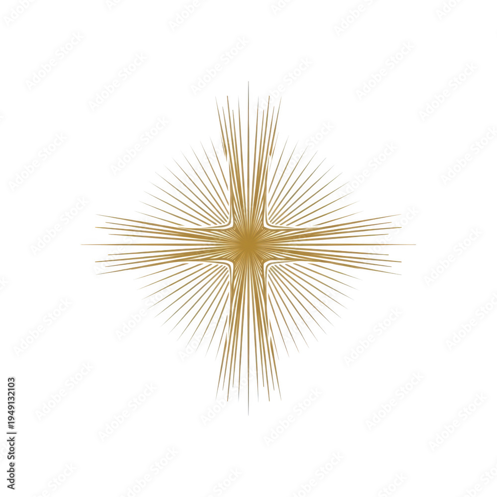Obraz premium A golden snowflake on a white background isolated on transparent background
