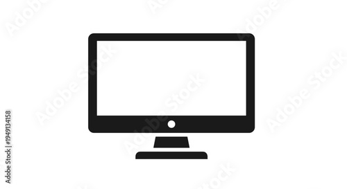 Flat Computer Monitor Screen Icon