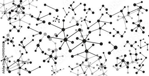 Abstract Molecule Network Background with Connected Dots and Lines Vector Pattern
