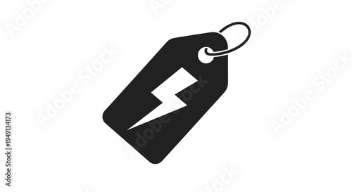Lightning Bolt Price Tag Icon for Fast Deals and Flash Sales