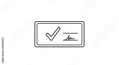 Approved Document with Checkmark and Signature Line Icon