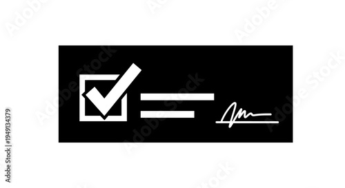 Checkmark Equals Signature Concept