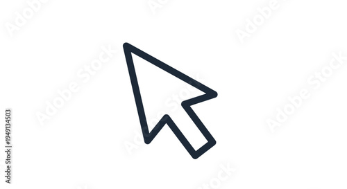 Minimalist Mouse Cursor Pointer Icon on White Background