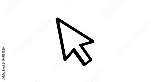 Minimalist Mouse Cursor Pointer Icon on White Background