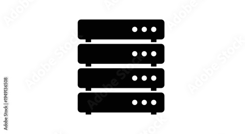 Minimalist Server Rack Stack Icon