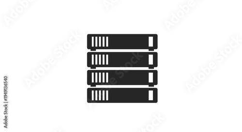 Stacked Server Rack Units Icon for Data Center and Network Infrastructure
