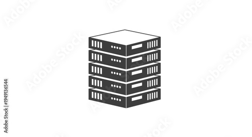 Server Rack Stack Icon for Data Center Infrastructure and Cloud Computing