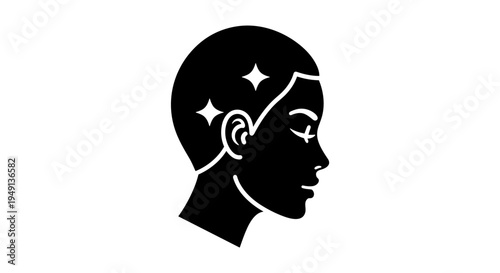 Clean and Shiny Head Profile Icon with Sparkles