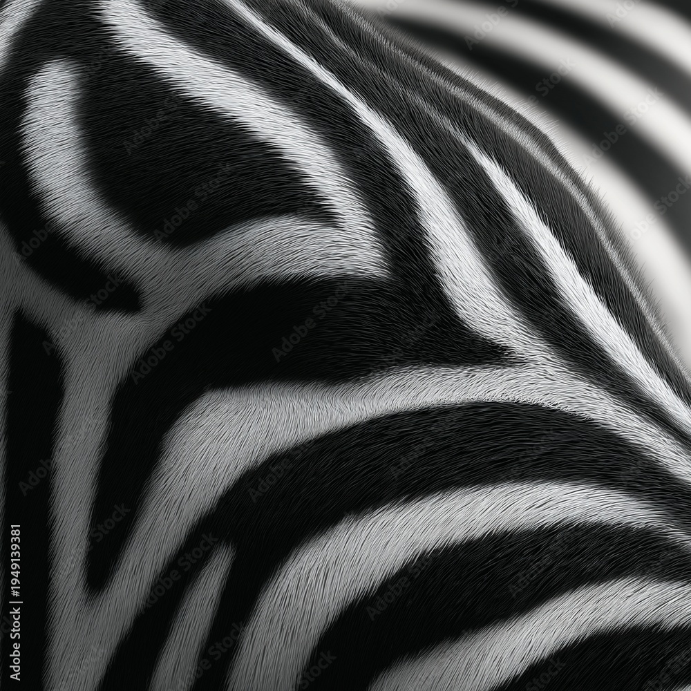 Naklejka premium Nahaufnahme schwarzer und weißer Zebra-Fellstreifen