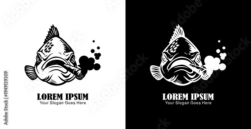 The logo design is in the form of a gourami fish smoking a cigar