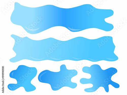 Water drop collection set. Illustrations of water droplets in various shapes.