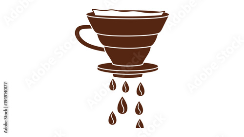 Brewing Perfection: An illustration capturing the essence of a manual pour-over coffee setup, with aromatic coffee droplets cascading downwards.