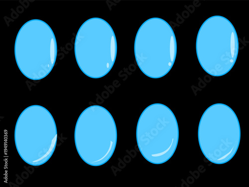 Water drop collection set. Illustrations of water droplets in various shapes.