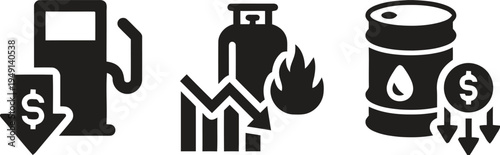 A graphic illustration of fuel price decrease and economic impact