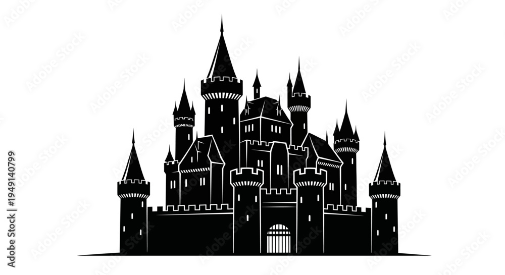 Obraz premium Large Medieval Castle Architecture Structure.