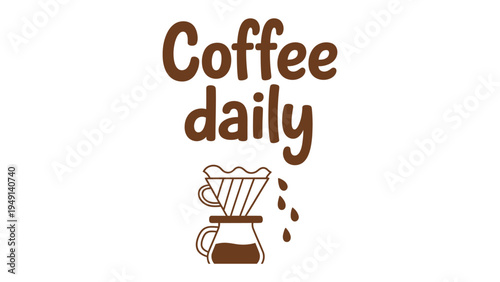 Coffee Daily: A visually pleasing illustration depicting the everyday ritual of coffee preparation, perfect for conveying a sense of warmth, morning routines, and the simple pleasures of life.