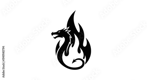 Dragon head in flame design.