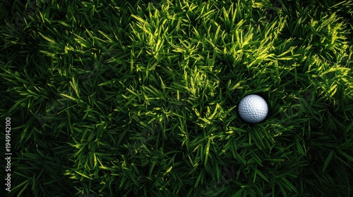 Wallpaper Mural Golf Ball Resting on Lush Green Grass Close-Up in Natural Light Torontodigital.ca