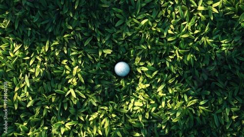Wallpaper Mural Golf Ball Surrounded by Lush Green Grass and Vibrant Leaves Torontodigital.ca