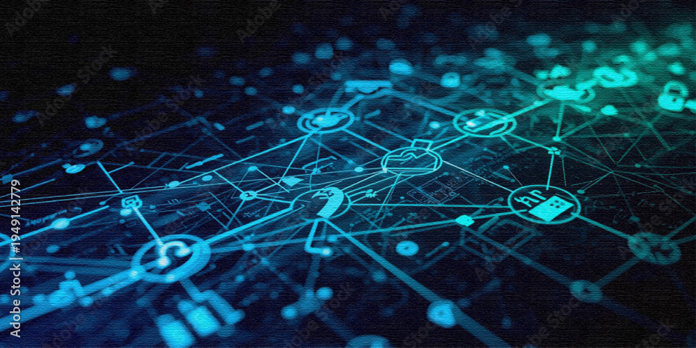 Obraz premium Global Data Cloud and Online Communication Concept
