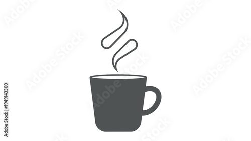Steaming beverage: A simple yet elegant monochrome illustration of a hot beverage emitting delicate wisps of steam. The cup symbolizes warmth, comfort, and the simple pleasures of a moment.