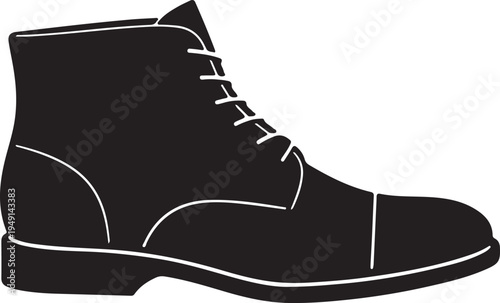 Dress ankle boots icon in silhouette on white background.