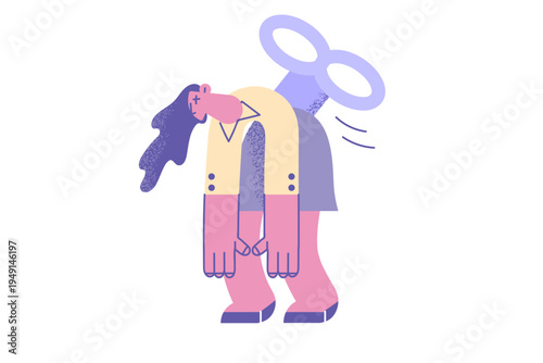 Exhausted businesswoman suffer from work burnout