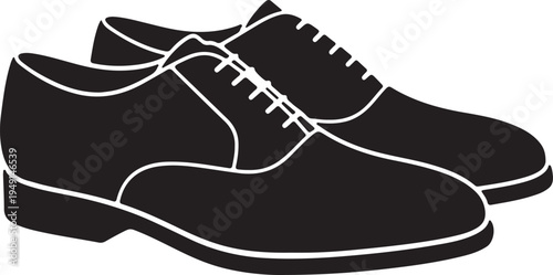 Oxford shoes icon in silhouette on white background.