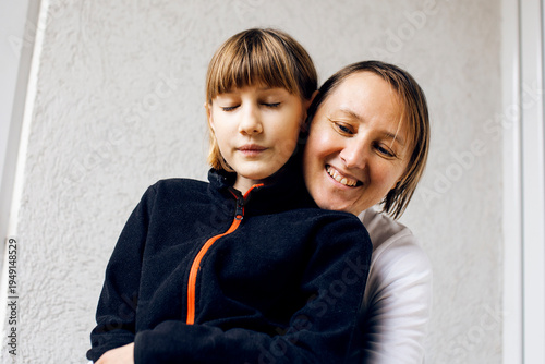mother with daughter hugging, lifestyle people concept