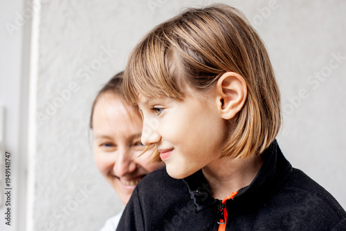 mother with daughter hugging, lifestyle people concept